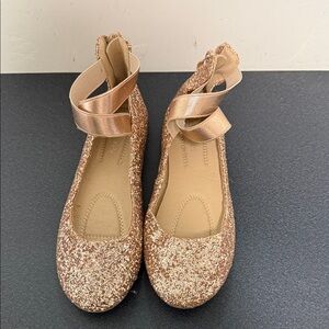 Bella Marie Rose Gold Glitter Flats